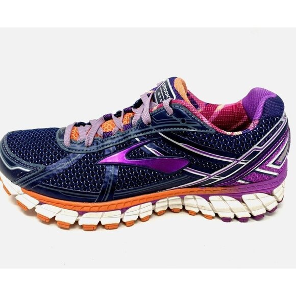 Brooks Adrenaline GTS 15 Running Shoes Womens Sz 8 M (B) Blue Purple Orange - Picture 1 of 10